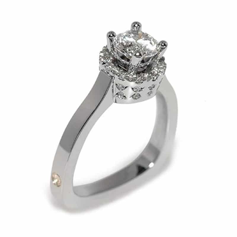 Interlude Mint Tsavorite Garnet and Diamond fashion ring featuring 2.04ct mint tsavorite garnet, round brilliant cut diamonds, and tourmaline set in 18k yellow gold and platinum.