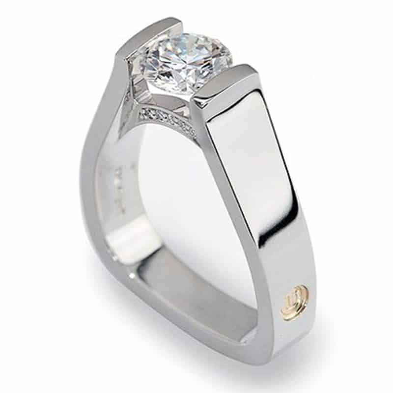 Axis Round Brilliant Cut Diamond and White Gold Engagement Ring Axis Round Brilliant Cut Diamond and White Gold Engagement Ring