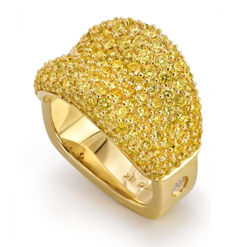 Crescendo Yellow Gold and Yellow Diamond Ring