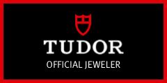 TUDOR logo with red shield emblem, representing official jeweler status, relevant to luxury watch offerings and the TUDOR Royal M28503-0005 model.