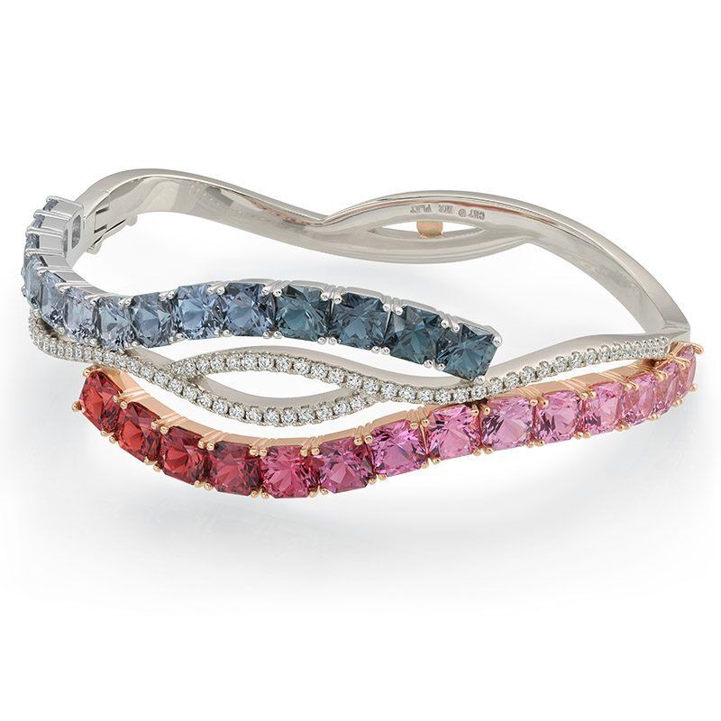 Affinity Diamond and Spinel White and Rose Gold Bracelet