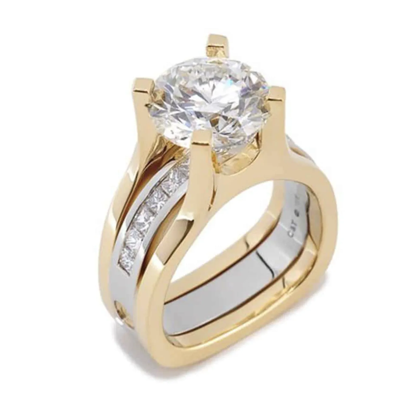 Interlace 4 Carat Diamond Two-Tone Bridal Ring