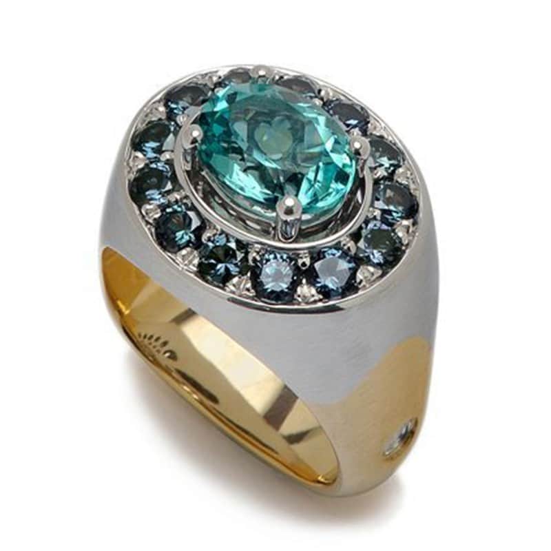 fusion gemstone platinum and yellow gold ring, source2