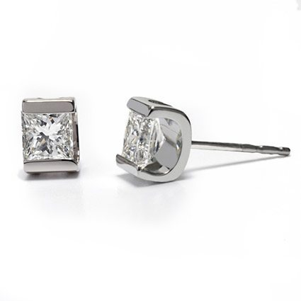 Axis Princess Cut Diamond Stud Earrings