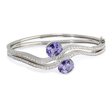 Color Combo Lilac Spinel and Diamond Bracelet