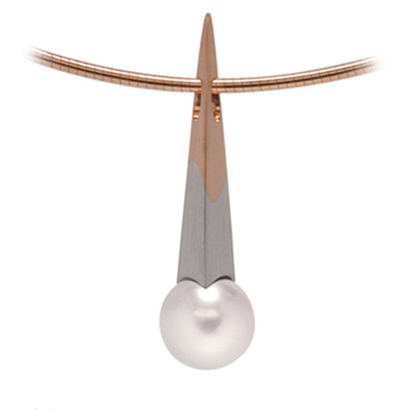 Fusion White Pearl Rose Gold and Palladium Pendant