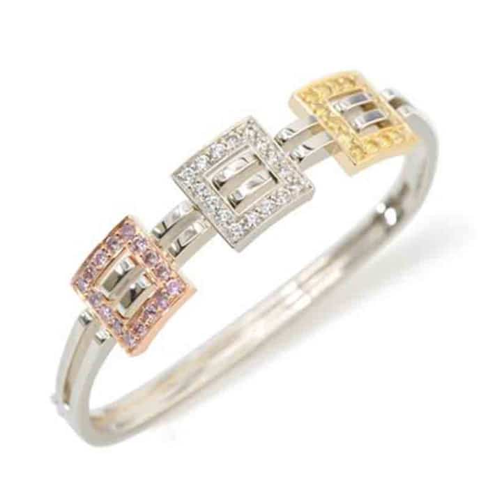 Interlude Multi-colored Diamond and Gold Bracelet