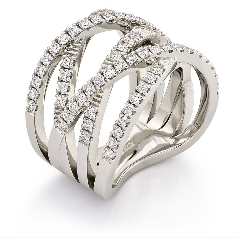 Affinity 5 Row Diamond Ring in White Gold
