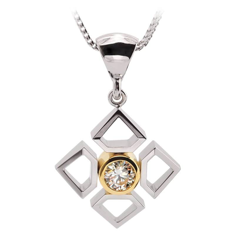 Flora Round Brilliant Cut Diamond Pendant