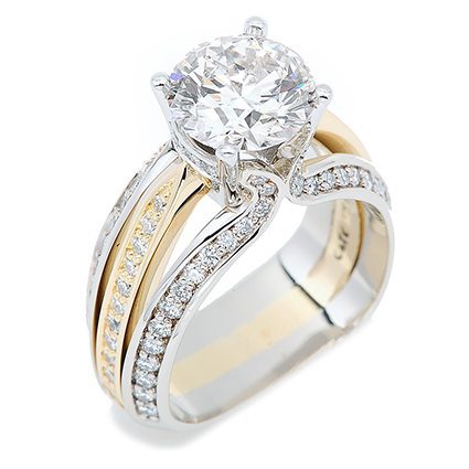 Flora Two-Tone Diamond Engagement Ring
