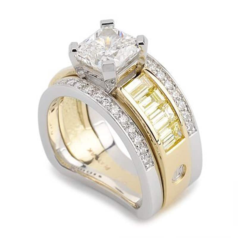 Paragon Square Radiant Cut Diamond Two-Tone Ring