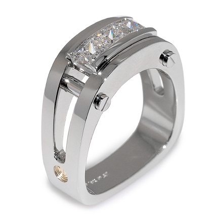 Post Modern Princess Cut Diamond Men's Ring