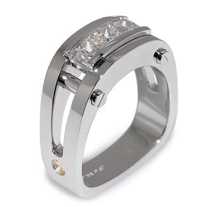 Post Modern Princess Cut Diamond Men’s Ring