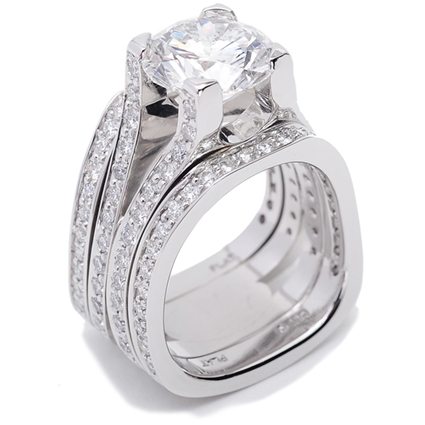 Interlace Diamond Platinum Wedding Set