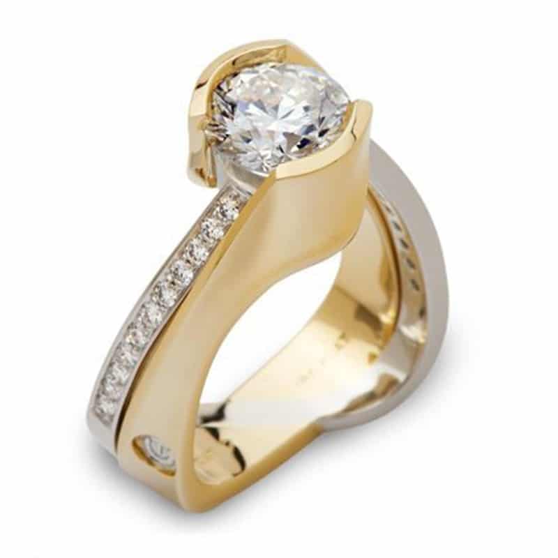 Revolution Two-Tone Diamond Engagement Ring