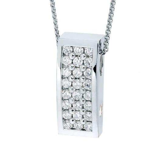 Three Row Paragon Pave Diamond Pendant