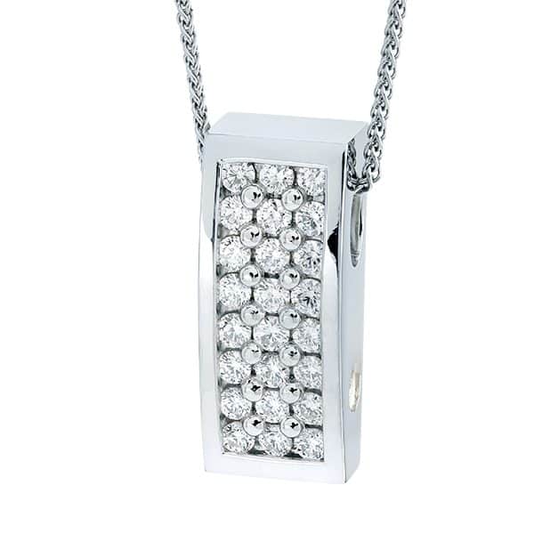 Three Row Paragon Pave Diamond Pendant