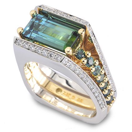 Interlude Bi-Color Tourmaline and Diamond Fashion Ring