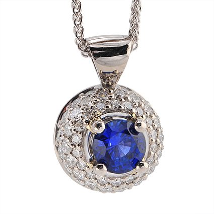 Majestic Blue Sapphire and Diamond Pendant