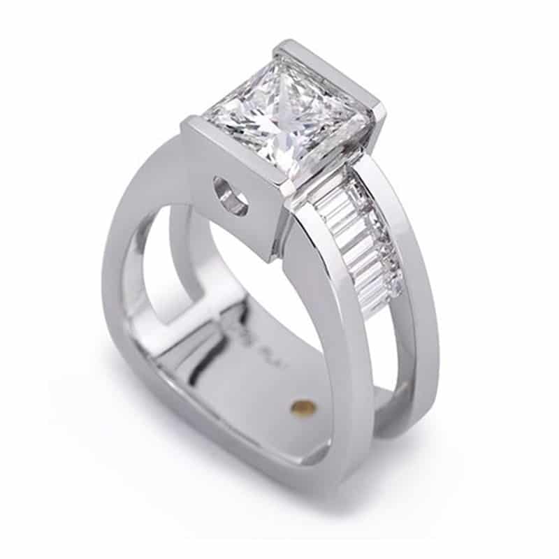 Interlude Princess Cut Diamond Platinum Bridal Ring