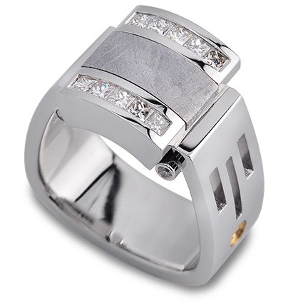 Riserva Meteorite and Diamodn Men's Fashion Ring