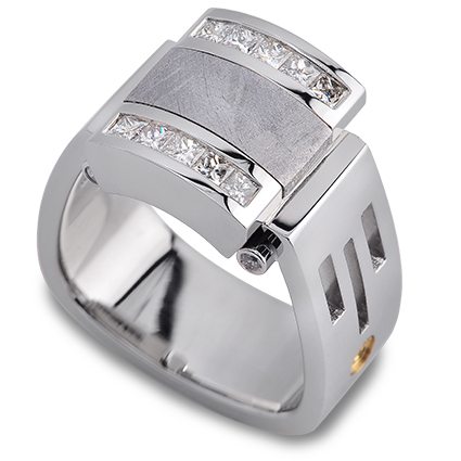 Riserva Meteorite and Diamodn Men’s Fashion Ring