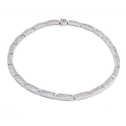 Two Row Paragon Pave Diamond Necklace