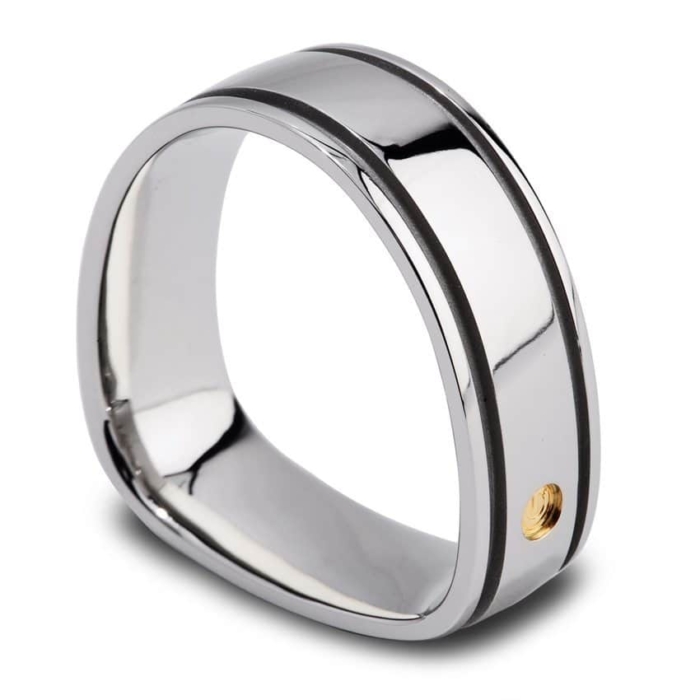 Grooved Men's Wedding Band