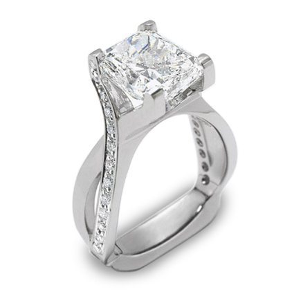 Interlace 4-Carat Diamond Platinum Engagement Ring