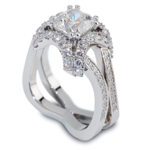 Evolve Cushion Cut Diamond Halo Engagement Ring