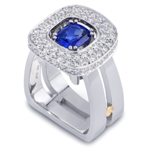 Majestic Blue Sapphire and Diamond Fashion Ring