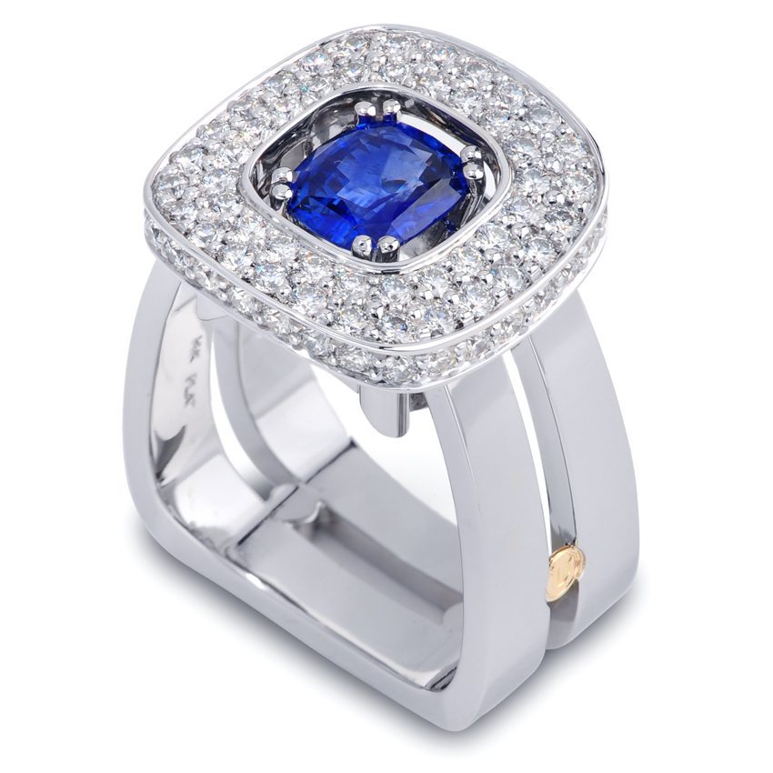 Majestic Blue Sapphire and Diamond Fashion Ring