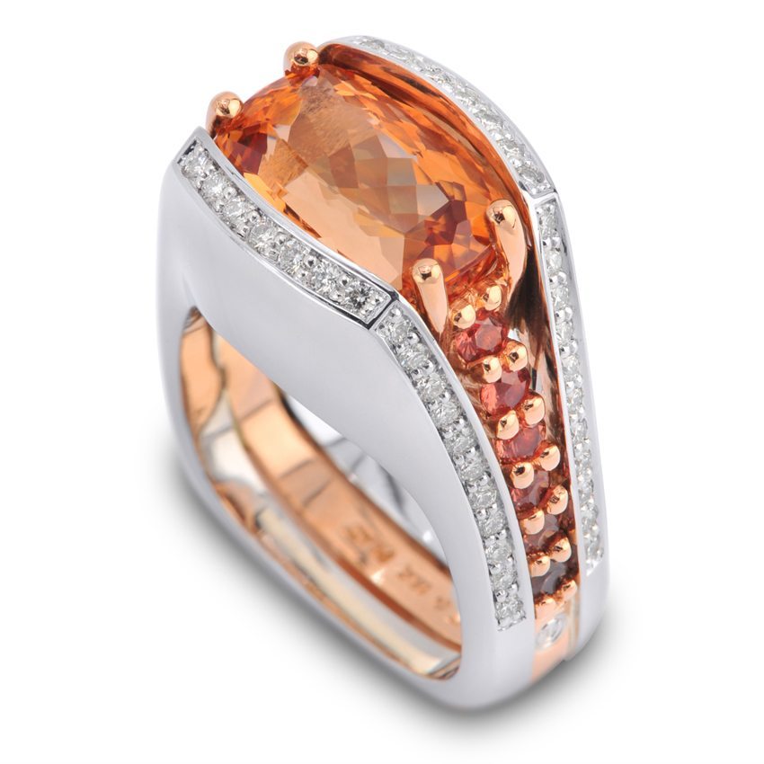 Interlude Topaz and Diamond Fashion Ring