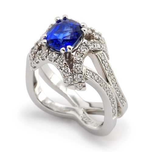 Evolve Blue Sapphire and Diamond Fashion Ring