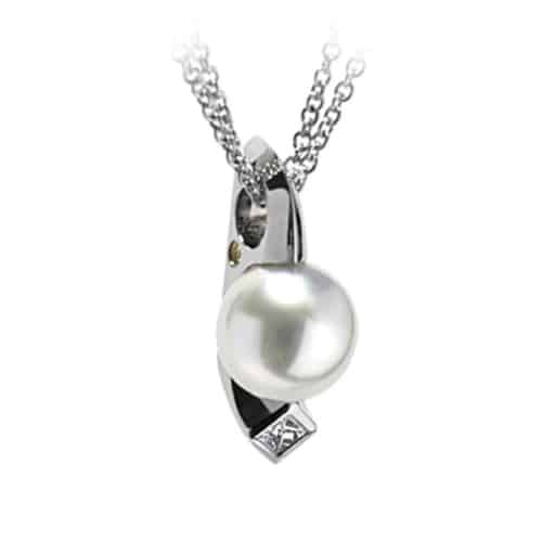 Axis South Sea Pearl and Diamond White Gold Pendant