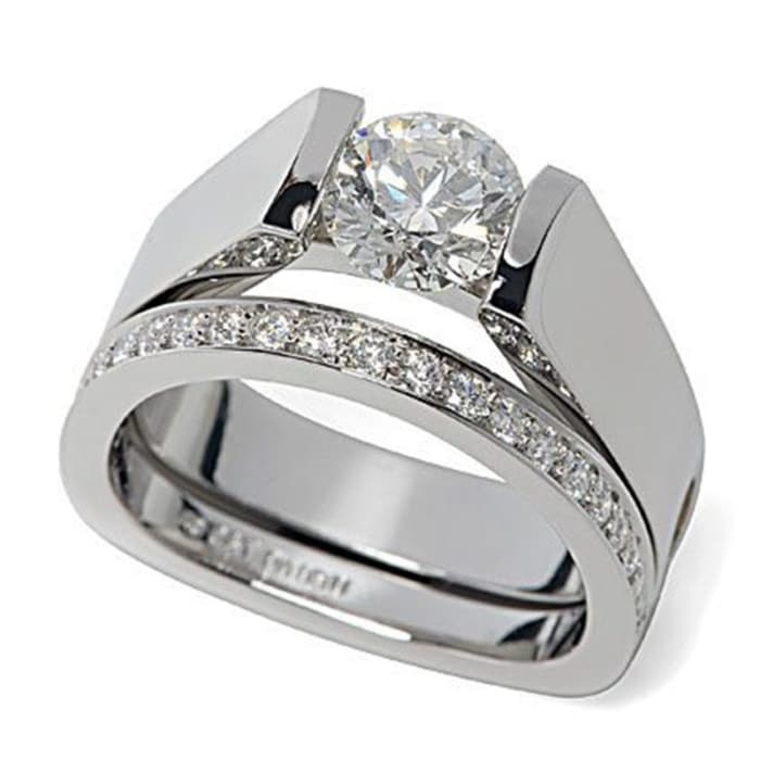 Axis Diamond and Platinum Wedding Set