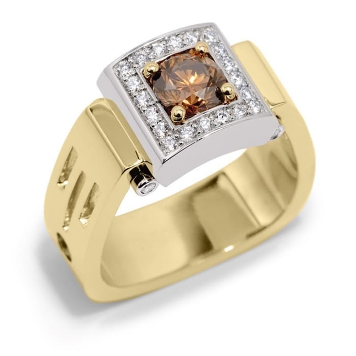 Riserva Fancy Orange Diamond Two-Tone Men's Ring
