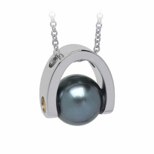 Axis Tahitian Pearl and White Gold Pendant