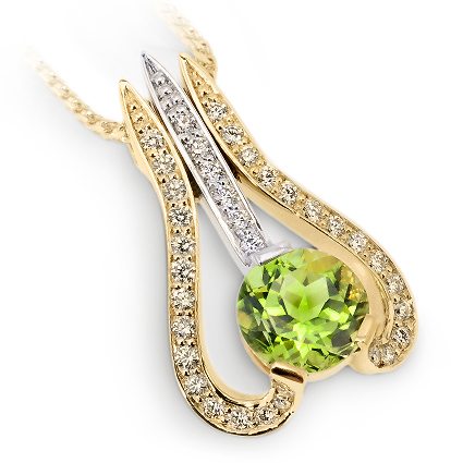 Flora Peridot and Diamond Pendant