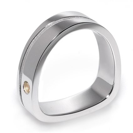 Paragon Grooved White Gold Men’s Wedding Band
