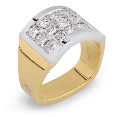 Sky Dome Radiant Cut Diamond Yellow Gold Ring