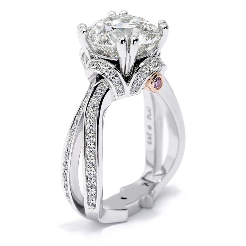 Evolve Round Brilliant Cut Diamond Platinum Engagement Ring