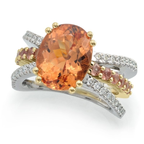 Evolve Imperial Topaz Platinum and Yellow Gold Ring