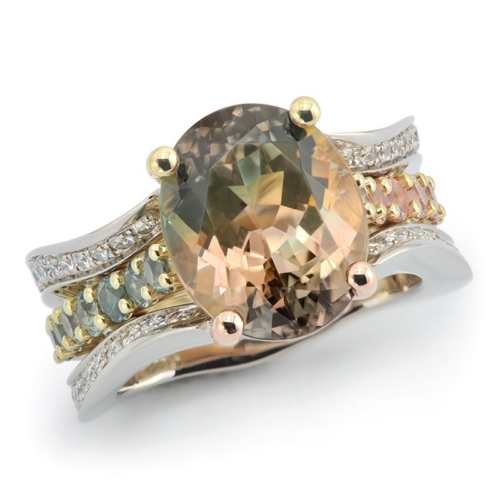 Evolve Bi-Color Tourmaline and Diamond Fashion Ring