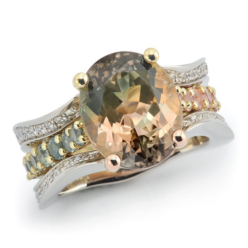 Evolve Bi-Color Tourmaline and Diamond Fashion Ring