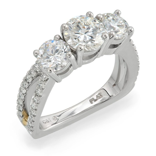 Interlude 3-Stone Diamond Platinum Ring
