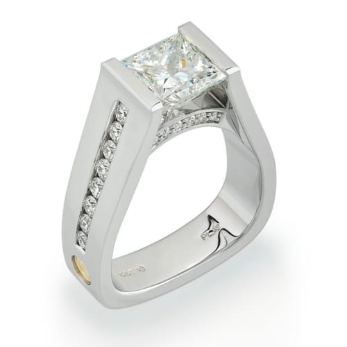 Axis Princess Cut Diamond and Platinum Engagement Ring