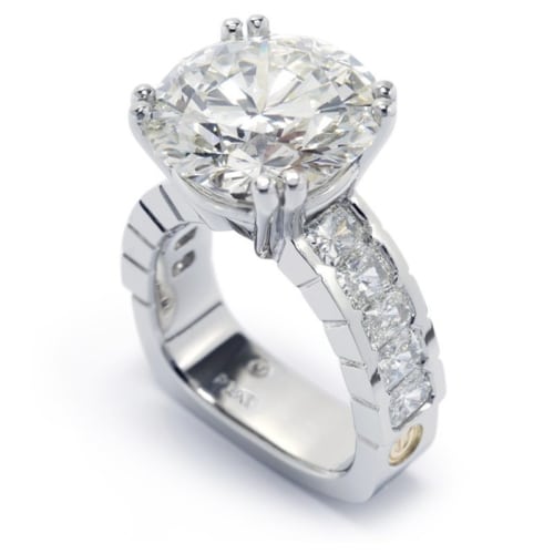 Eternity Round Brilliant and Radiant Cut Diamond Platinum Bridal Ring