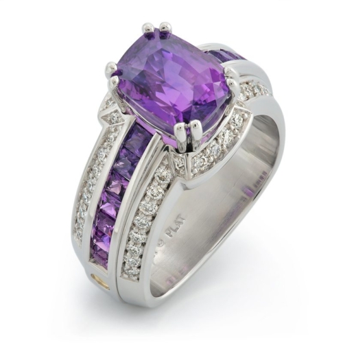 Paragon Purple Sapphire and Diamond Ring