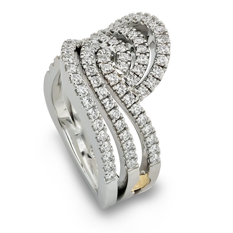 Affinity Swooping White Gold Diamond Fashion Ring